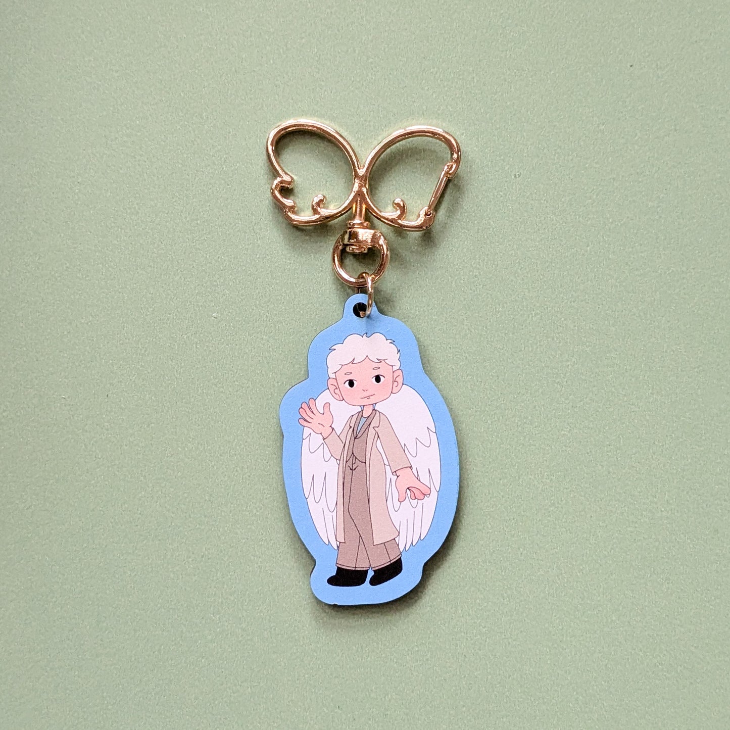 Good Omens Wooden Keychain Set 🌿