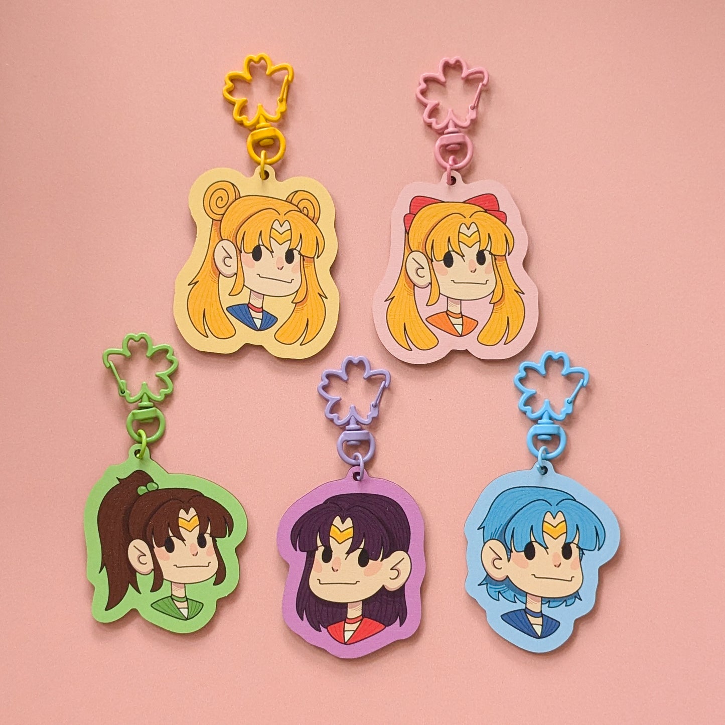 Sailor Moon Wooden Keychain Set 🌿