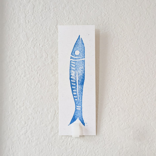 Fish Hand Printed Bookmark 🌿